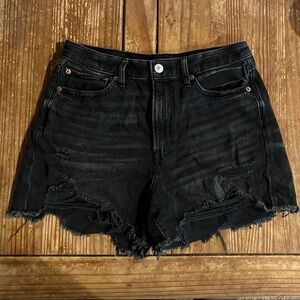 American Eagle Outfitters Black Distressed Jean Shorts